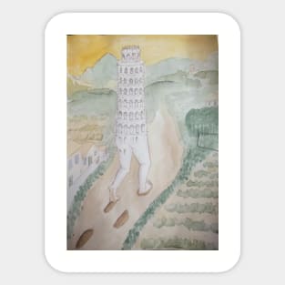 Walking Tower of Pisa Sticker